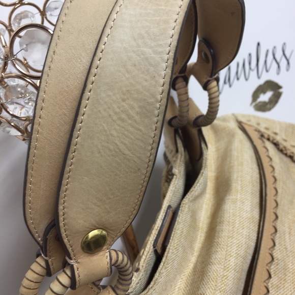 Cole Haan Woven Beige Canvas purse - Picture 7 of 15